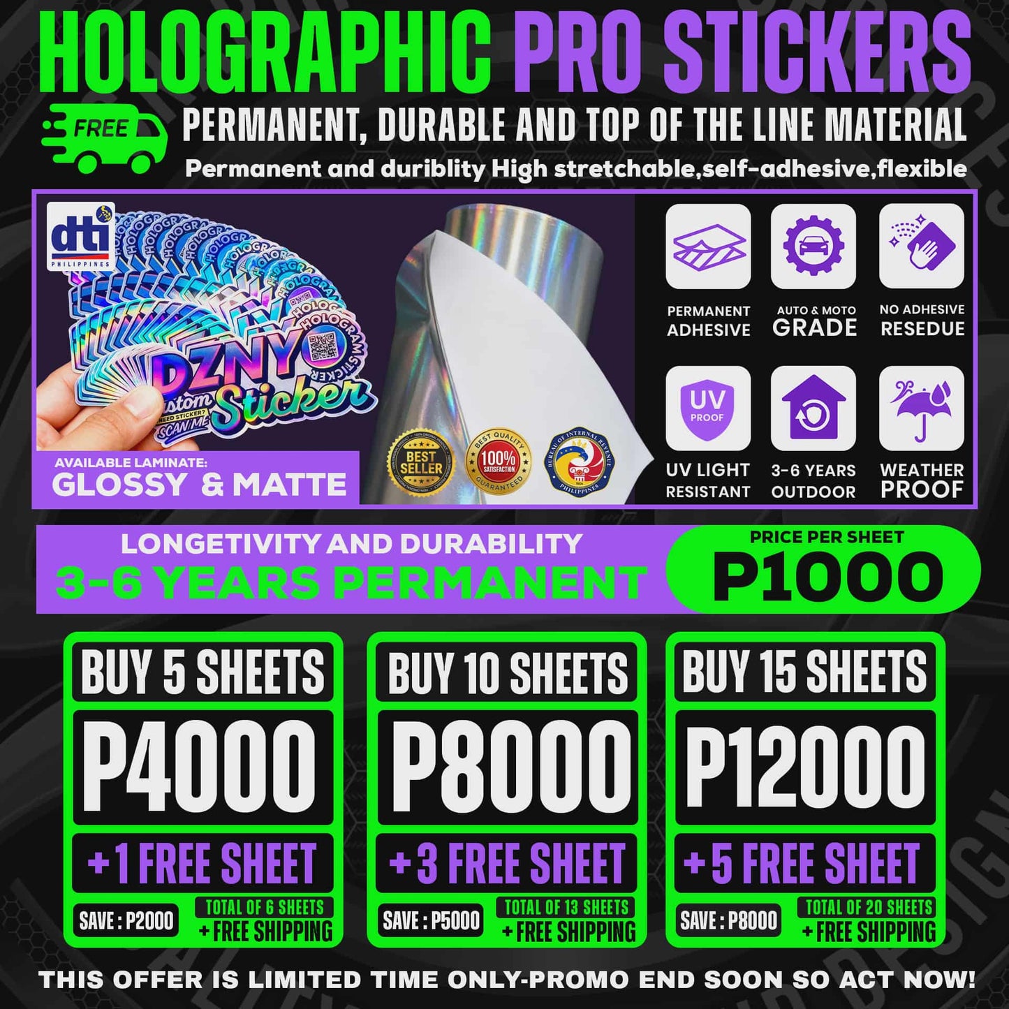HOLOGRAPHIC PRO STICKER