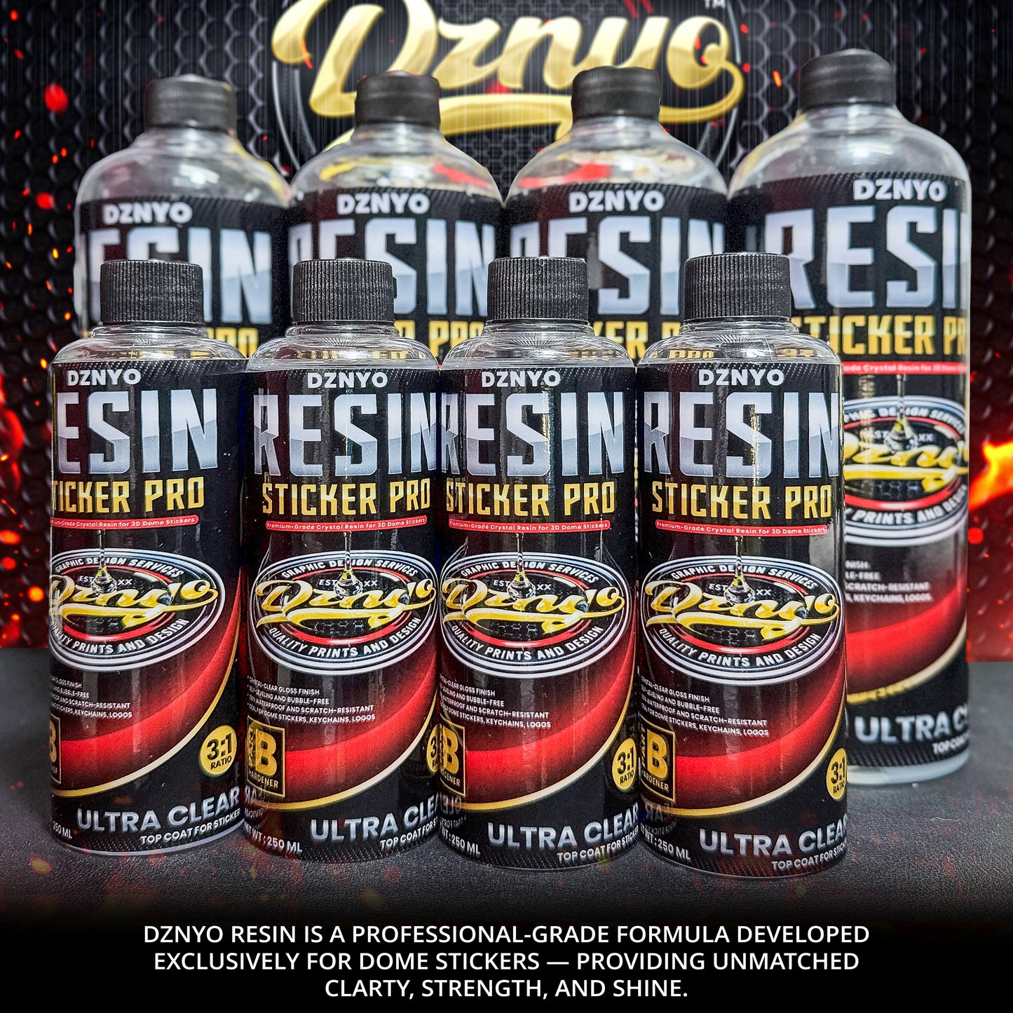 DZNYO Resin Sticker Pro – 3D Dome Sticker Coating Solution