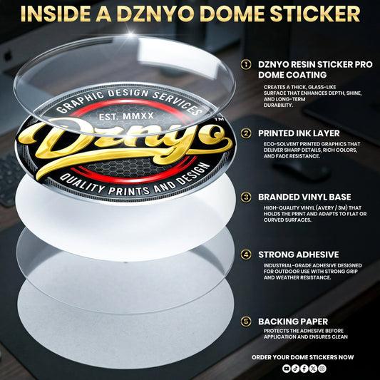DZNYO Premium 3D Dome Stickers