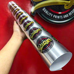 METALLIC BRUSHED CUSTOM STICKER