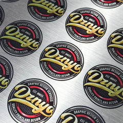 METALLIC BRUSHED CUSTOM STICKER